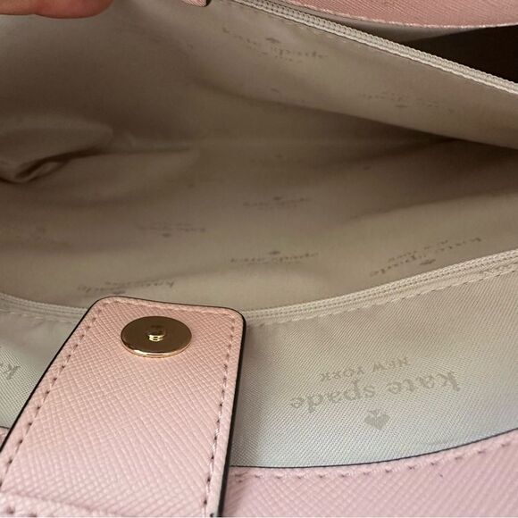Kate Spade Madison Saffiano East West Leather Laptop Tote bag Pink and wallet - Picture 9 of 11